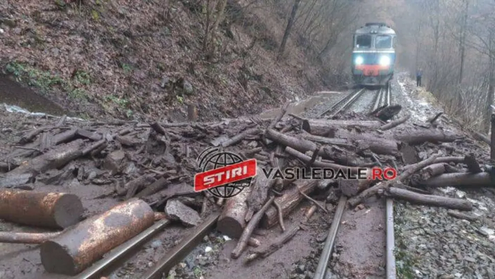 Trenuri cu călători, blocate în județul Mamarureș, din cauza aluviunilor