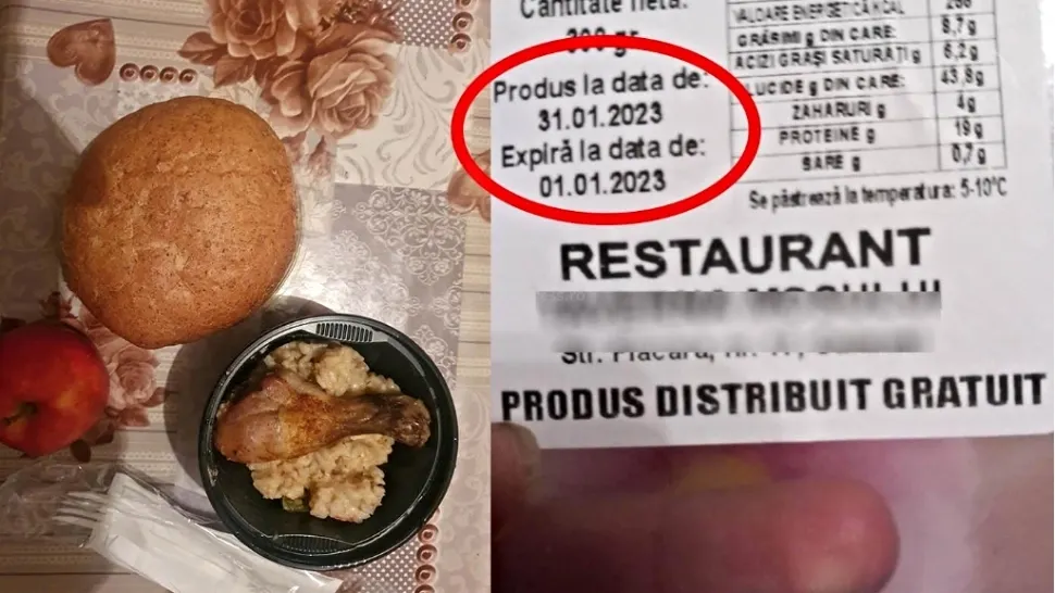 Mâncare expirată primită de elevii din Călărași. Sursa foto: calarasipress.ro