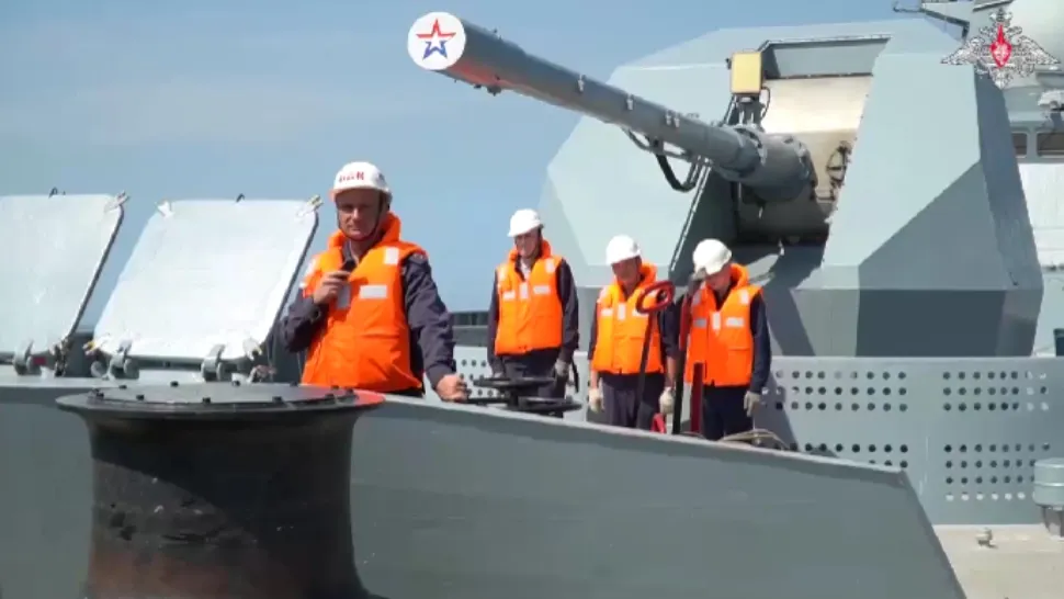Nava ruseasca, in timpul exercițiilor militare din Africa de Sud. Foto: Twitter