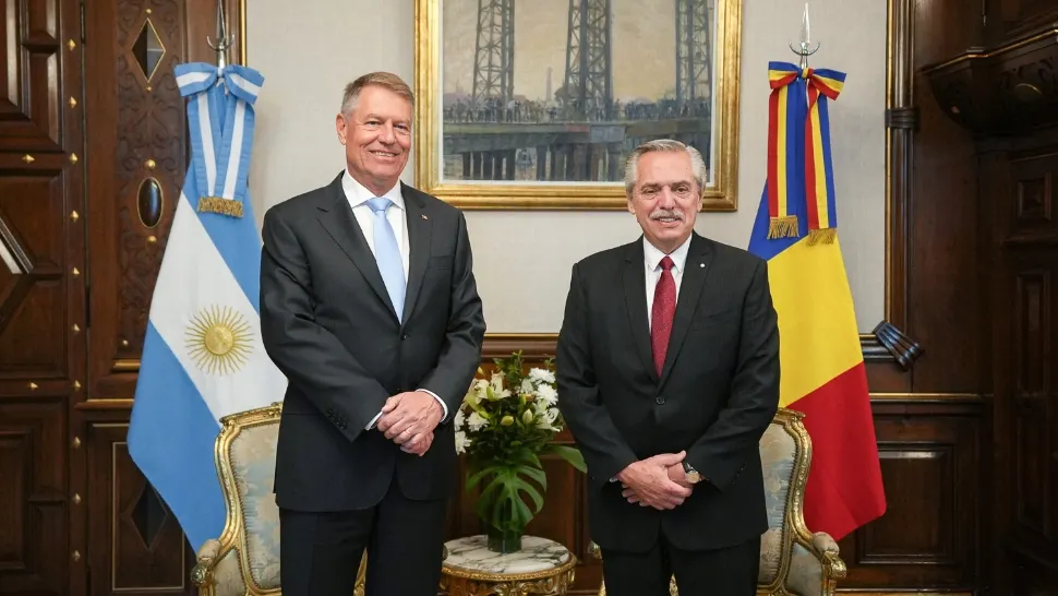 Klaus Iohannis și Alberto Fernandez. Foto/Presidency