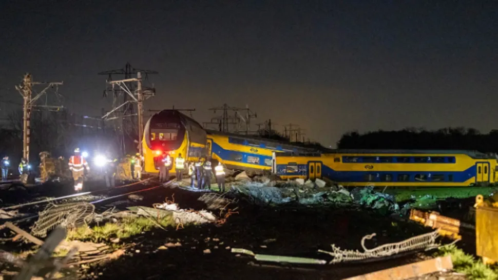Tren deraiat în Olanda /Sursa foto: twitter