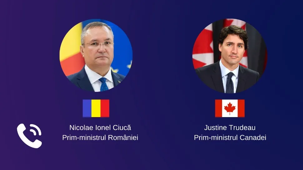 Dialog telefonic Nicolae Ciucă - Justin Trudeau/ Facebook Guvern