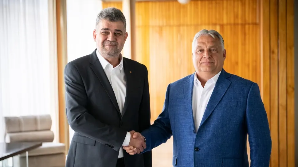 Premierul Marcel Ciolacu l-a primit, în privat, la București, pe Viktor Orbán