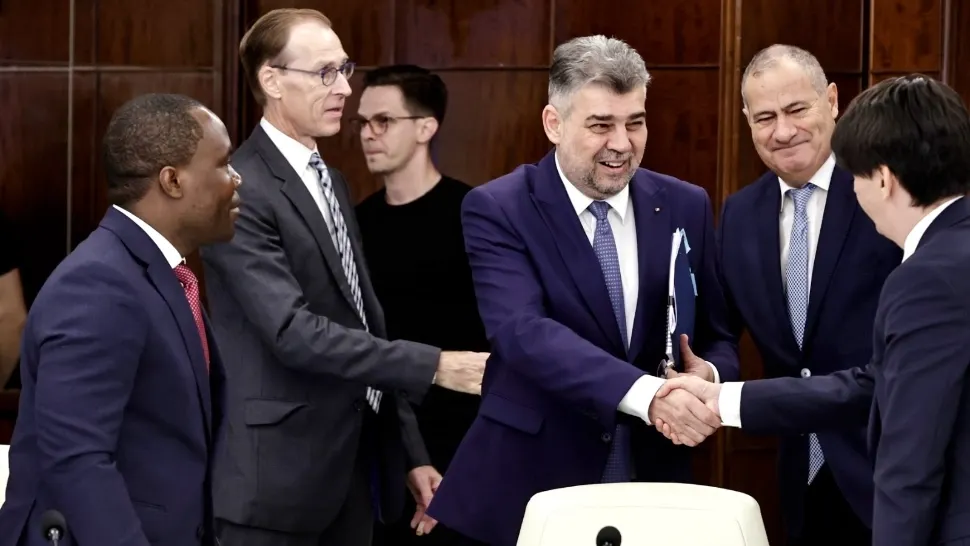 Marcel Ciolacu, întâlnire delegație FMI/ Palatul Victoria