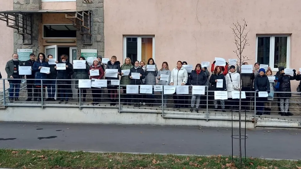 Protest 20 noiembrie/Foto: Facebook/Federația Sindicatelor din Ministerul Muncii