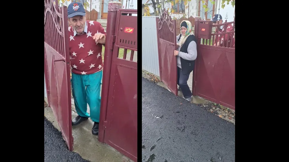 Dorel din Neamț a asfaltat o stradă în așa fel încât i-a blocat pe oameni în propriile curți. Foto: Captură Facebook