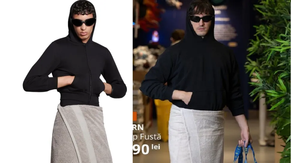 Designerii de la Balenciaga au lansat fusta prosop pentru bărbați, iar Ikea nu a pierdut ocazia să îi ironizeze