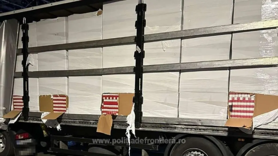 Captură uriașă în Vama Nădlac: țigări de 1,5 milioane de euro, găsite într-un TIR