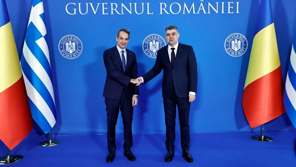 Marcel Ciolacu și omologul său grec Kyriakos Mitsotakis/ Facebook