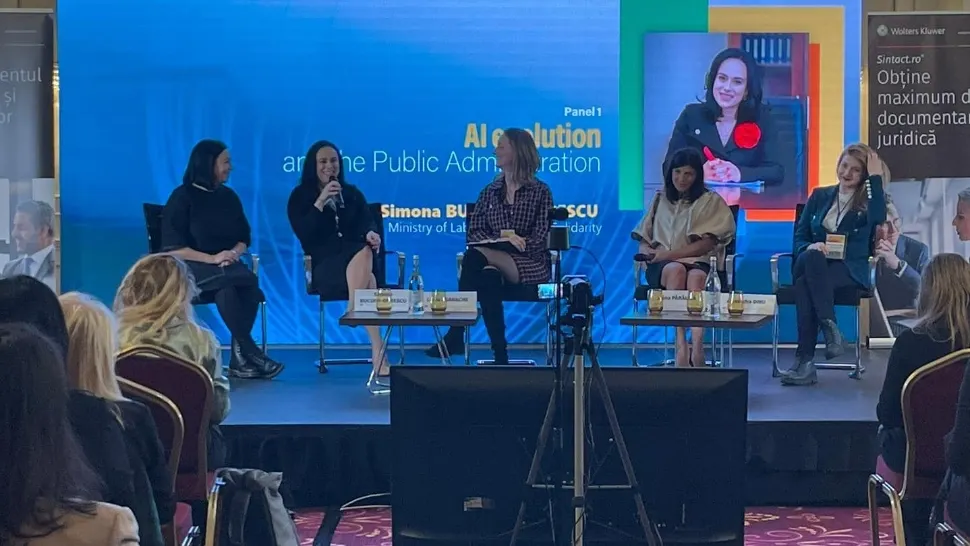 Simona Bucura Oprescu, a participat astazi la conferința „Women in Data Science”. Foto: Facebook