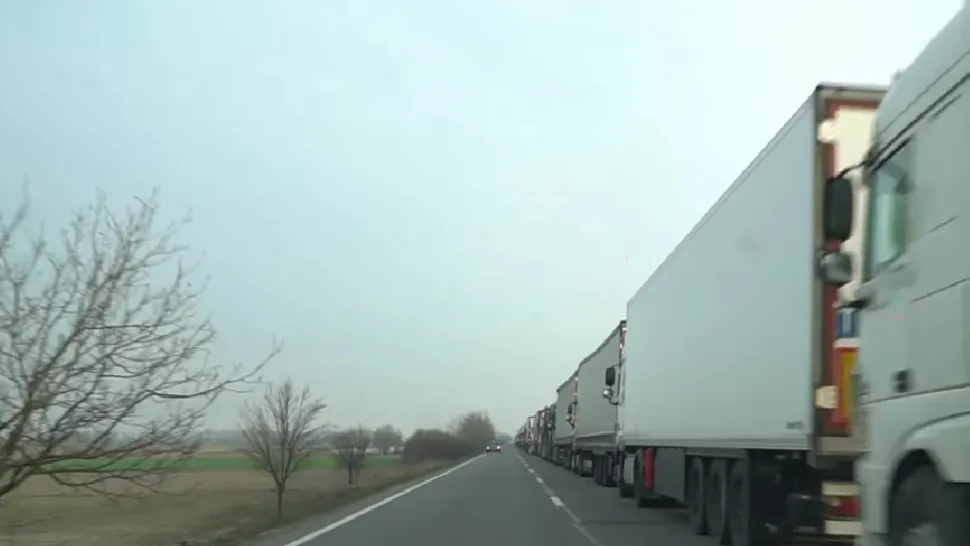 Sute de TIR-uri paralizează vama Halmeu. Timpii de așteptare depășesc o zi