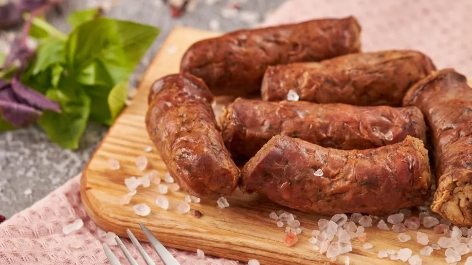 Produsul tradiţional "Cârnaţi din topor din Vâlcea"vrea să obțină recunoașterea europeană. Foto: Agerpres