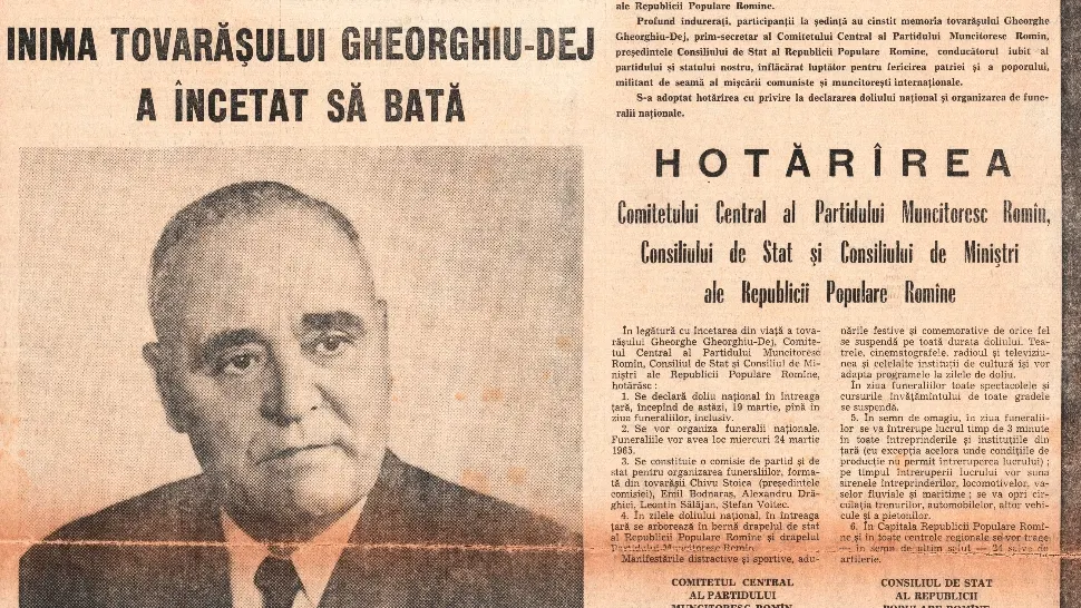 59 de ani de la moartea lui Gheorghiu Dej. Culisele luptei pentru SUCCESIUNE, scoase din arhivele Securității - DOCUMENTE