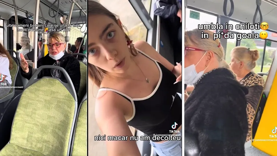 Scandal într-un autobuz din București. Foto: Facebook