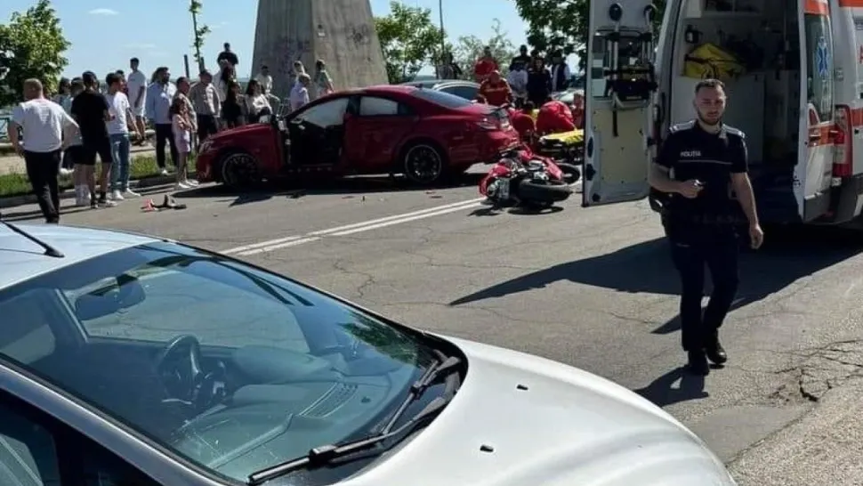 Polițistul a fost lovit de un tânăr șofer care nu s-a asigurat. Foto/ISU