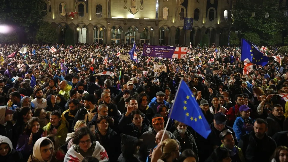 Proteste violente în Georgia. Zeci de manifestanți, reținuți: ce prevede Legea privind ”influența străină”/Profimedia