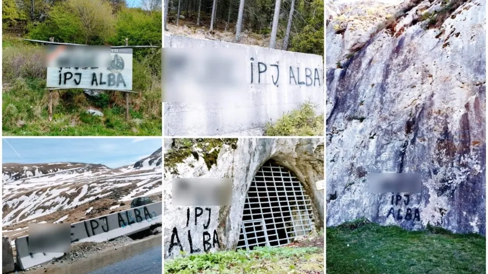 Val de mesaje obscene la adresa Inspectoratului Județean de Poliție Alba, scrise pe obiective turistice - FOTO