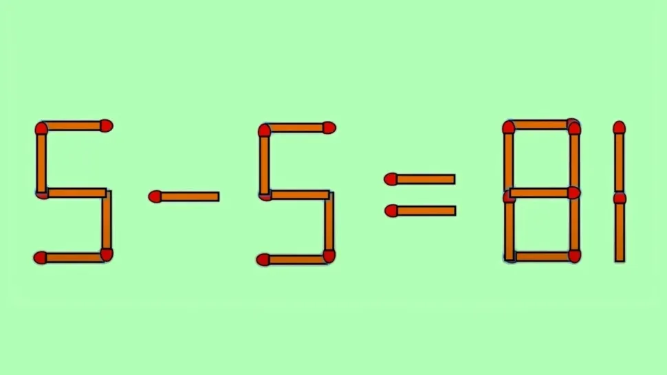 Testul IQ al zilei. În cât timp puteți corecta ecuația 5-5=81