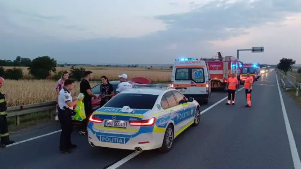 Accident pe DN29, în localitatea Huţani. Foto: Agerpres