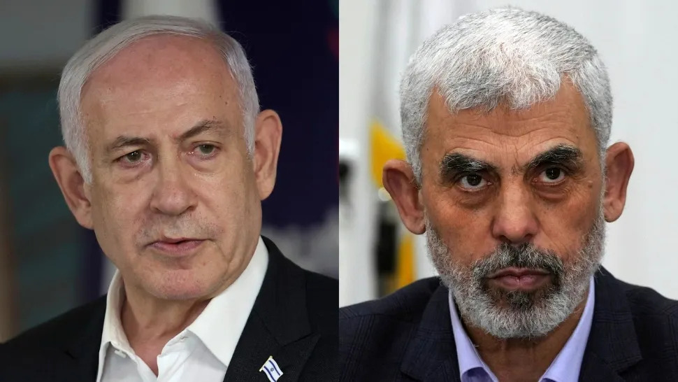  Benjamin Netanyahu și Yahya Sinwar. Foto: Profimedia