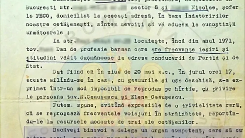 Cum se denunțau vecinii unii pe alții la Securitate
