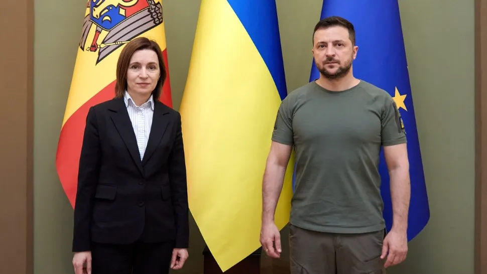 Maia Sandu și președintele Ucrainei, Volodimir Zelenski. Foto/Profimedia