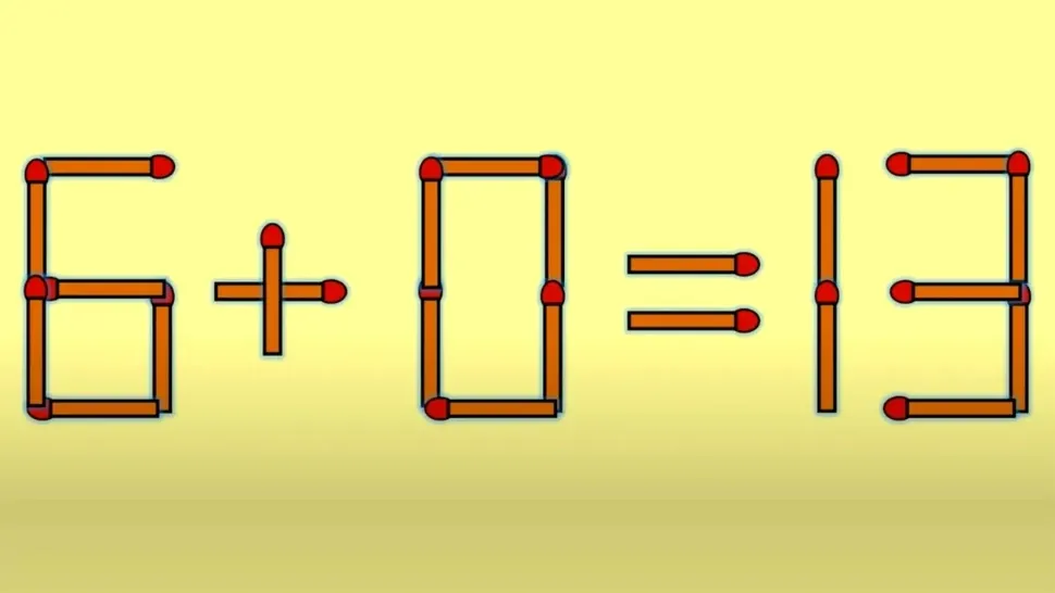 TESTUL IQ de luni! Află cât de DEȘTEPT ești și corectează ecuația 6 + 0 = 13