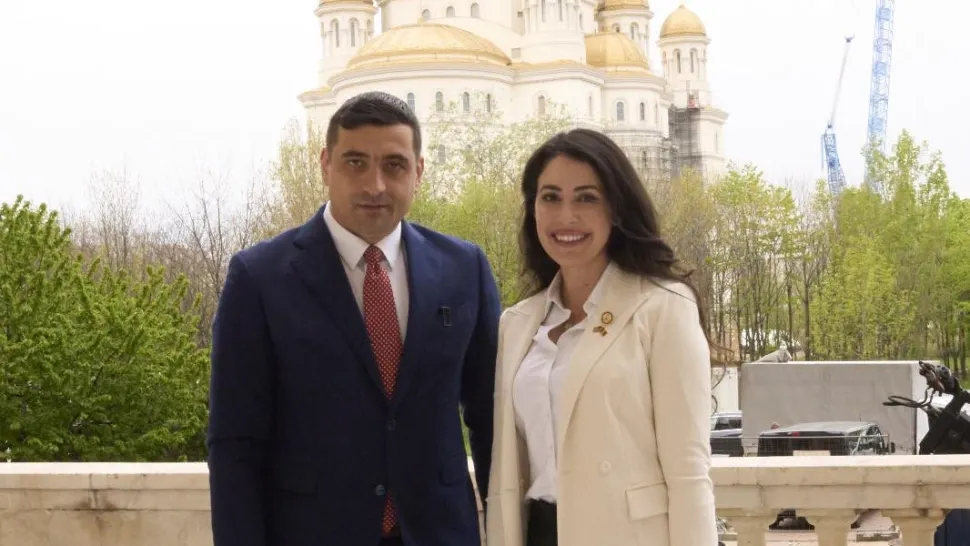 George Simion și Anna Paulina Luna, membră a Congresului amercian, din partea republicanilor