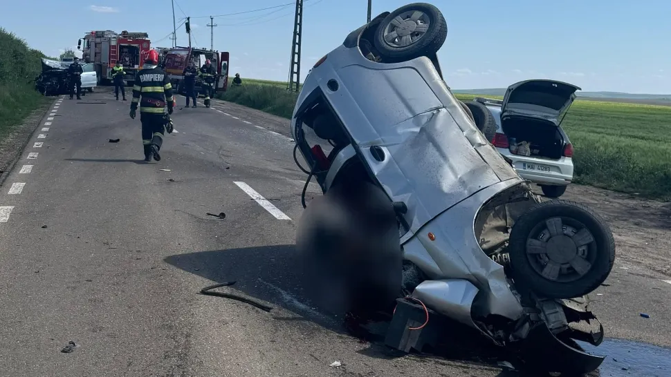 Accident grav la Flămânzi, județul Botoșani: un mort și doi răniți într-un impact violent între două autoturisme