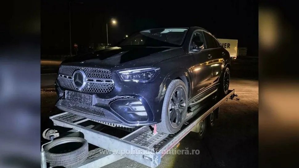 Mașină de lux furată, descoperită în trafic, la Giurgiu. Bolidul valorează 100.000 de euro