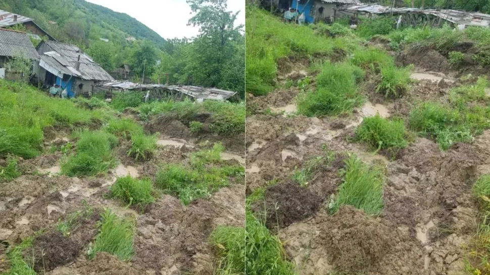 Alunecare de teren în Prahova. FOTO: ISU Prahova 