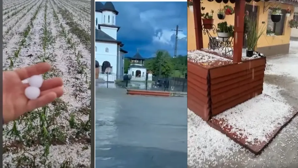 Ploile torențiale și grindina au făcut prăpăd în țară.