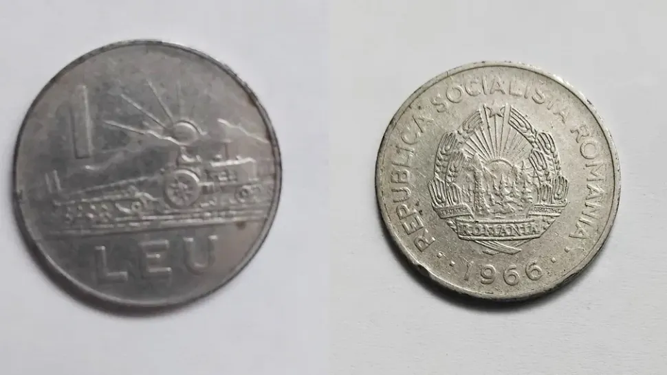 Suma incredibilă cu care se vinde acum o monedă de 1 leu din perioada comunismului. Foto: colaj olx