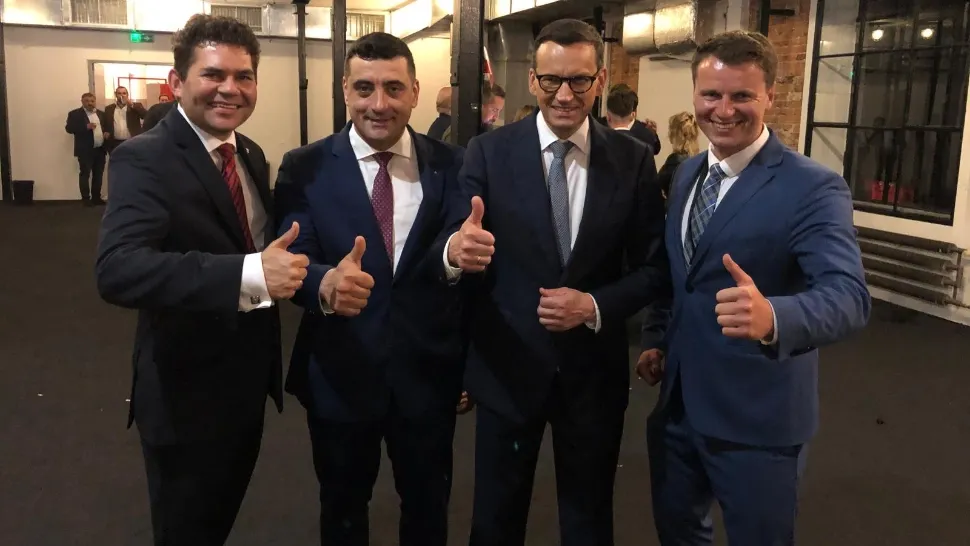 Mateusz Morawiecki i-a mulțumit lui George Simion. Foto: Facebook