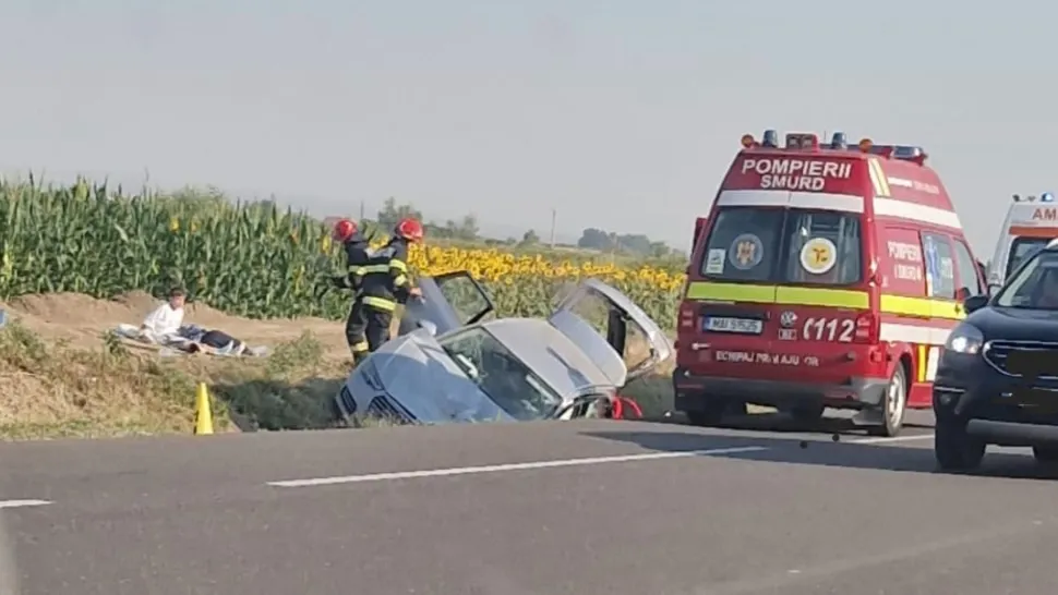Accident grav, în jud. Vrancea: 8 victime, între care 4 copii, după ce o mașină a intrat pe contrasens