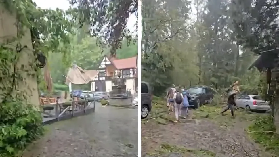 Revoltă după furtuna care a devastat Sinaia. Zeci de turiști, cu mulți copii, n-au fost lăsați să se adăpostească în Palatul Peleș, pe motiv că nu merge instalația de scanat bilete