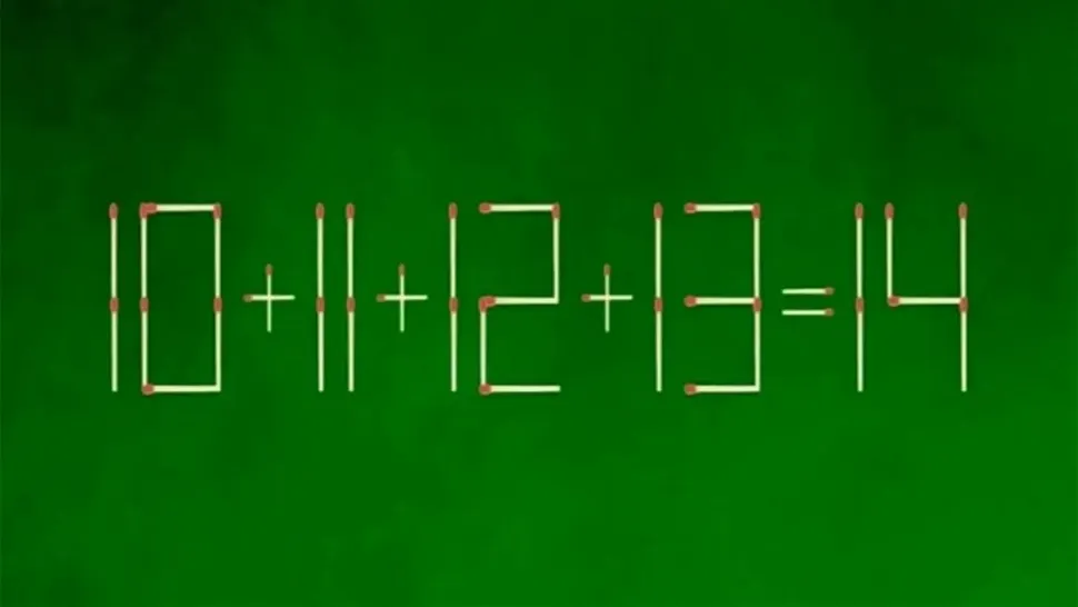 Test IQ la final de săptămână: corectează ecuația 10 + 11 + 12 + 13 = 14 mutând un singur chibrit!