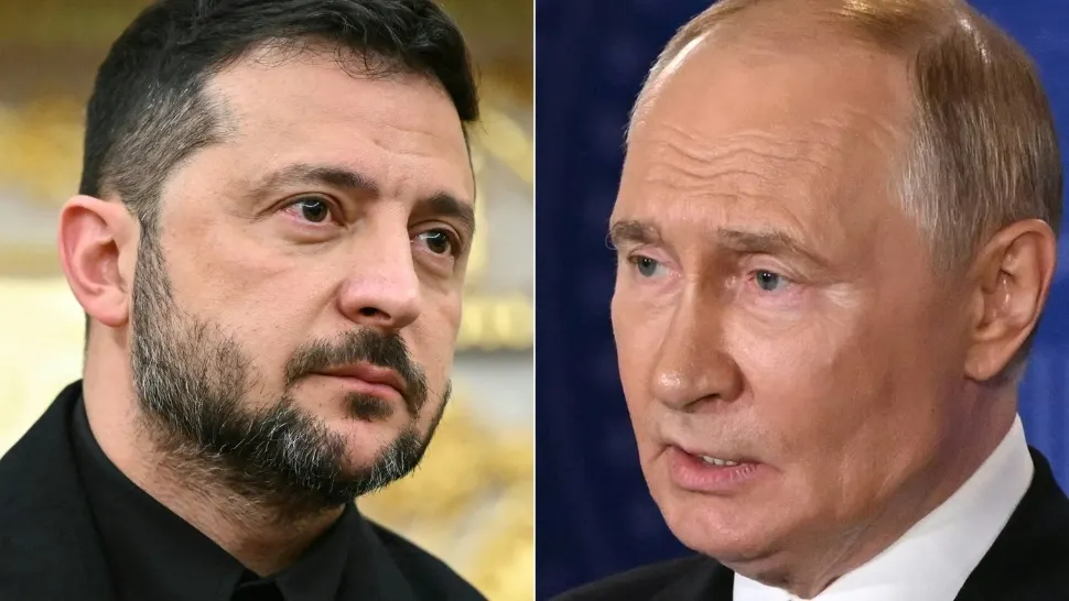 Volodimir Zelenski și Vladimir Putin. Foto: Profimedia