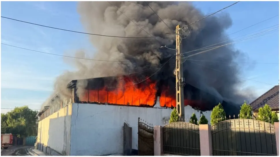 Incendiu de proporții în județul Galați. FOTO: News.ro