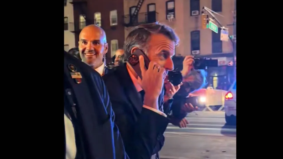 Macron l-a sunat pe Trump din mijlocul New York-ului ca să elibereze traficul