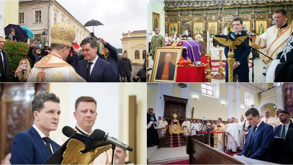 Nicușor Dan a participat la înmormântarea cardinalului Mureșan. FOTO: presidency