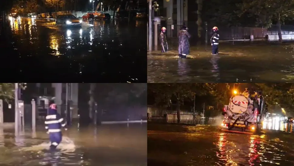 Haos în Capitală din cauza ploilor abundente