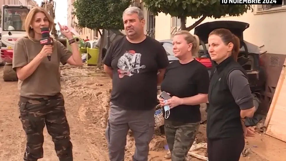 Anca alături de românii afectați de inundațiile din Spania. Foto/Captură video