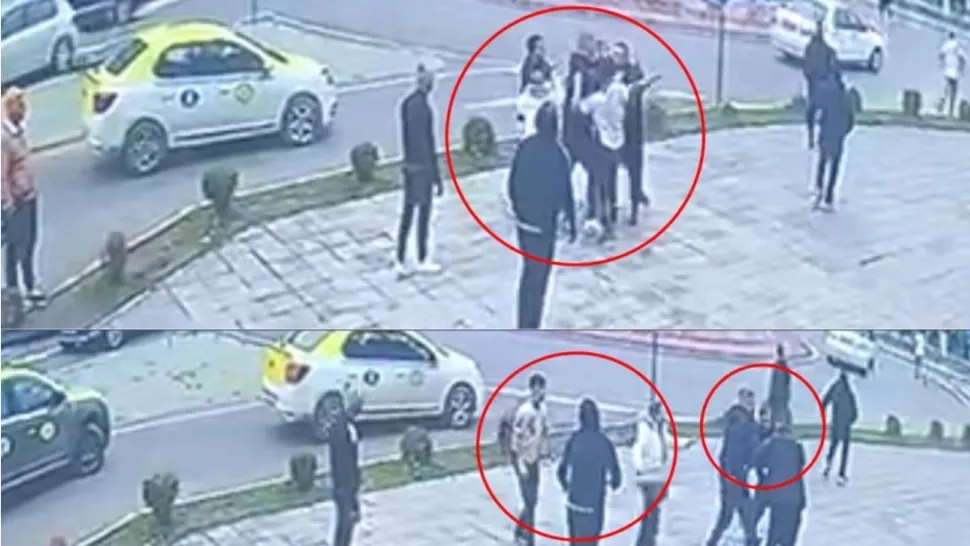 Bătaie cu săbii și topoare în fața unei săli de păcănele din Iași. Scene șocante în plină stradă – VIDEO