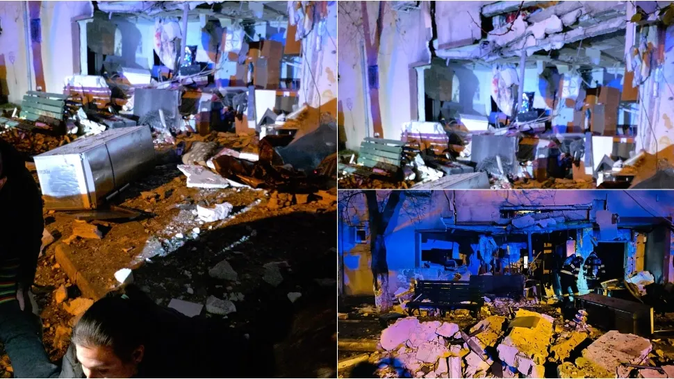 Explozie într-un bloc din Buftea. FOTO: ISU