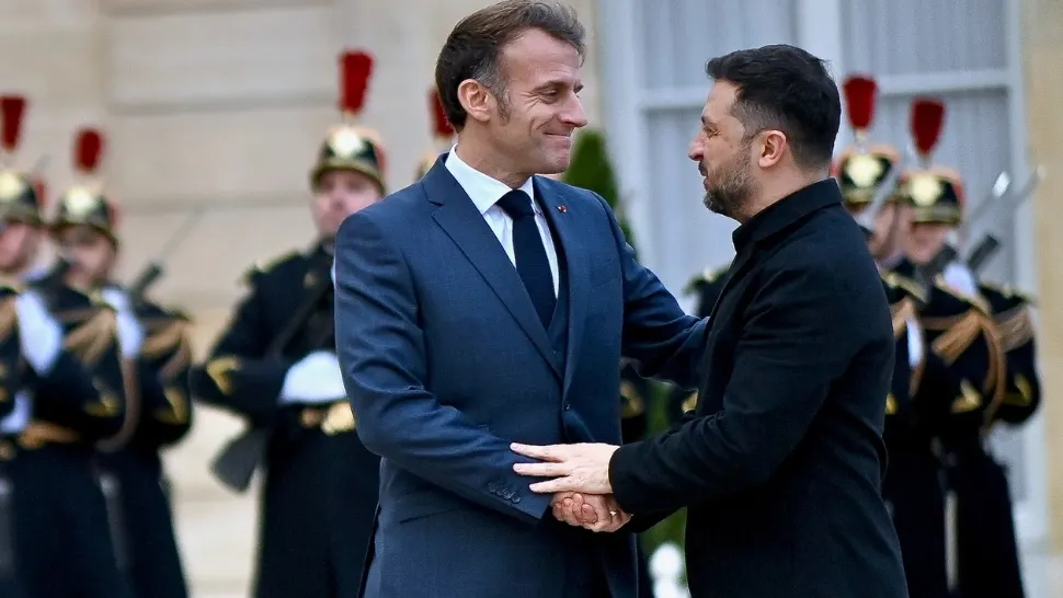 Emmanuel Macron și Volodimir Zelenski. Foto: Profimedia