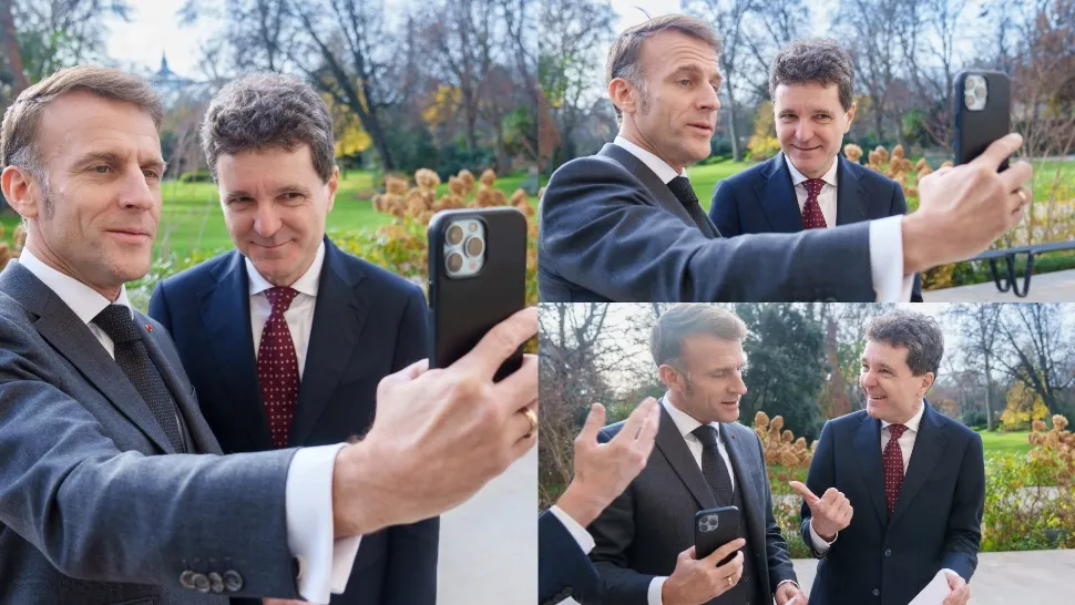 Nicușor Dan îl învață română pe Macron