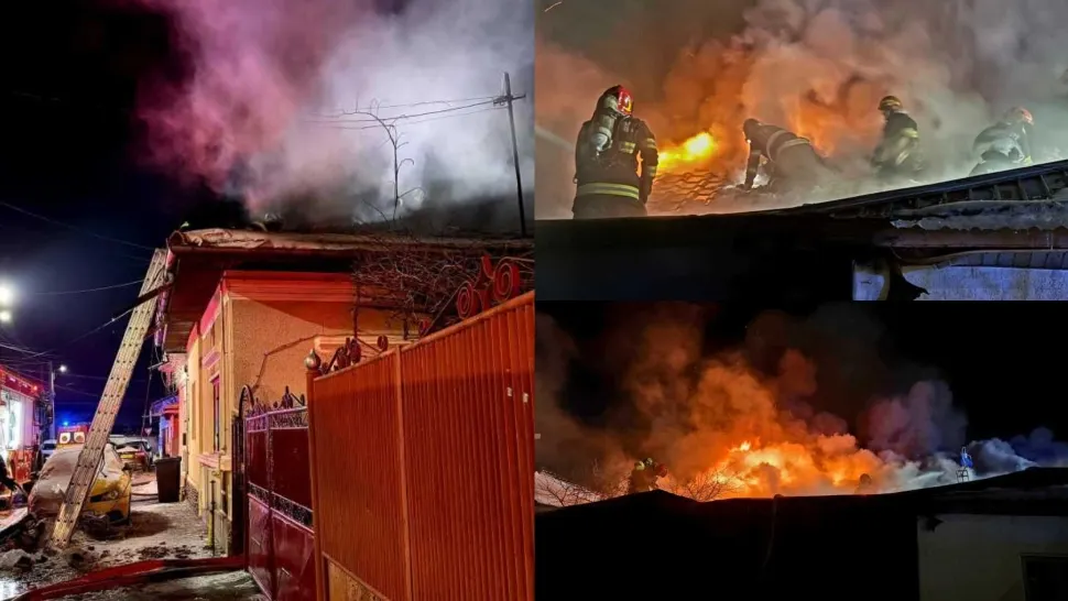 Incendiu masiv în Giurgiu provocat de un scurtcircuit. FOTO:ISU