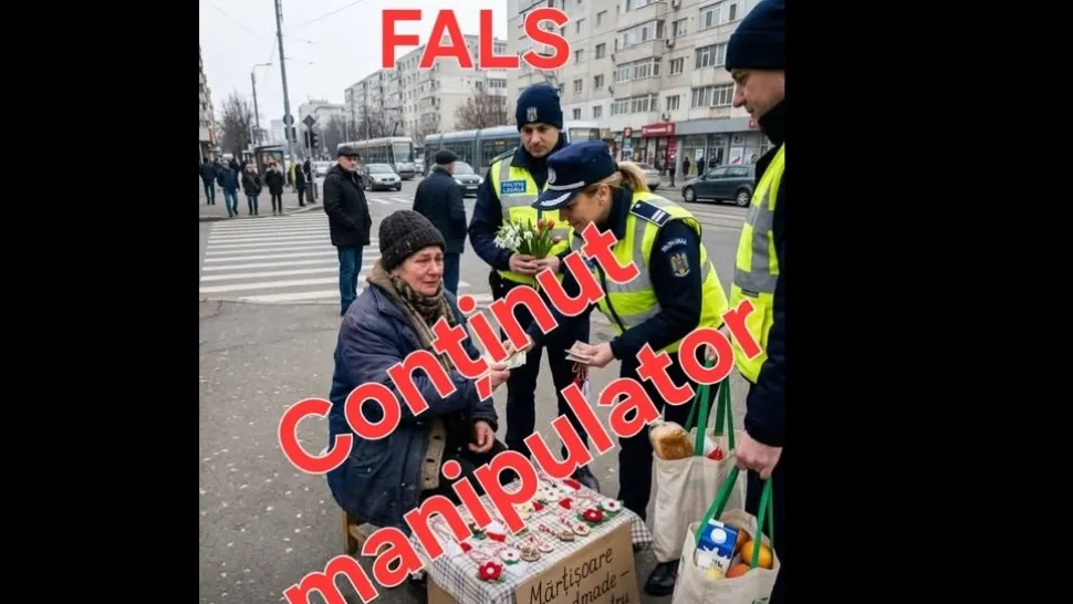 O poveste virală despre o „bunică și polițiștii care au ajutat-o” este, de fapt, o manipulare online.