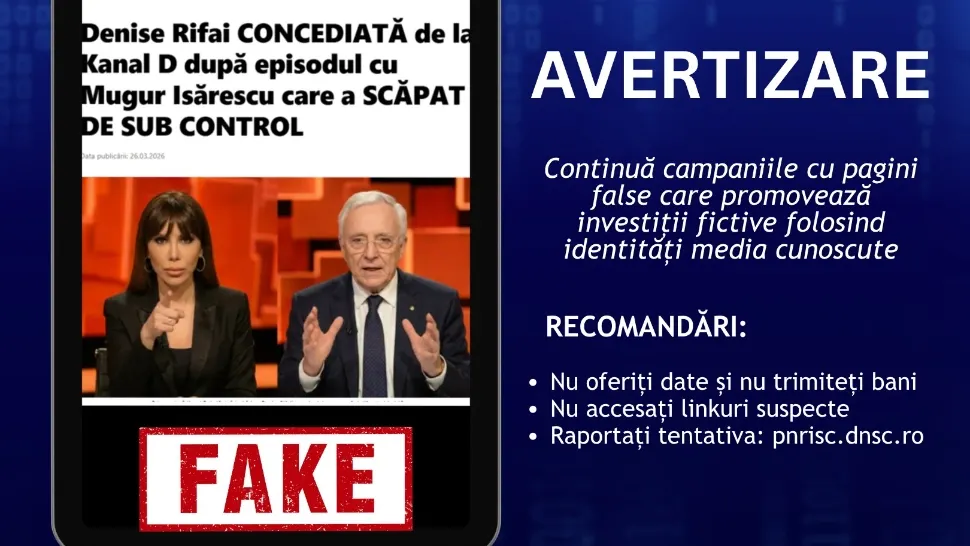  DNSC avertizează: site-uri de știri clonate îți golesc conturile